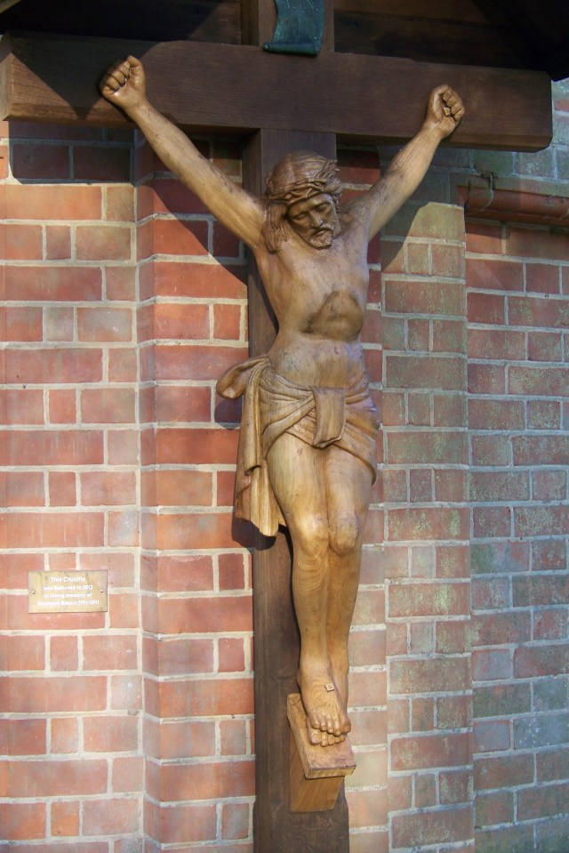 The 2012 wooden crucifix: made of English oak